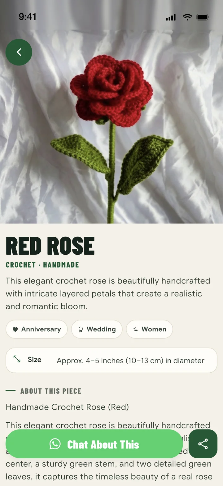 FM Crafts: A closer look at a crochet rose
