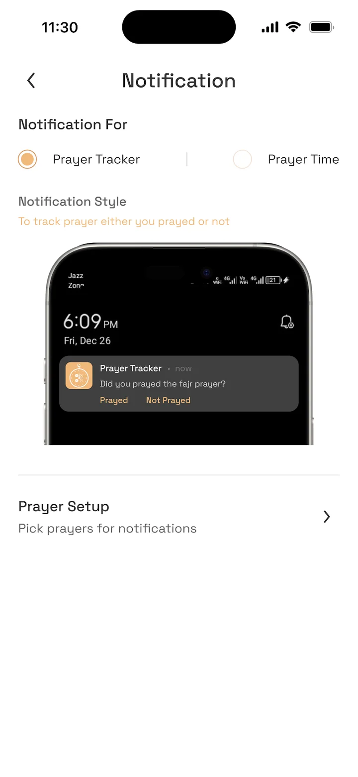 SalahLog: Prayer notification preferences