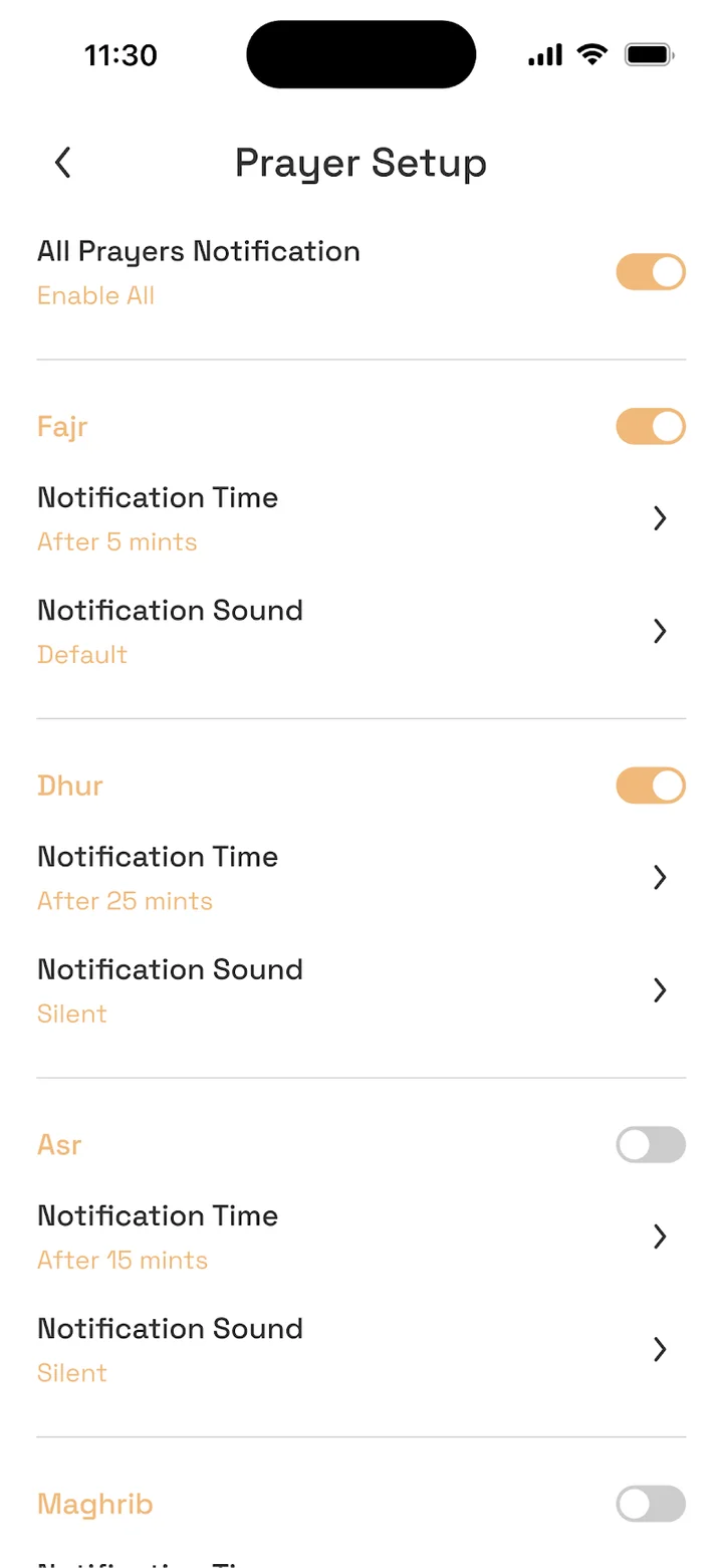 SalahLog: Set up individual prayer reminders